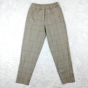 Remain Birger Christensen Womens Meg Tapered Leg Pants‎ Brown Glen Check 8 New